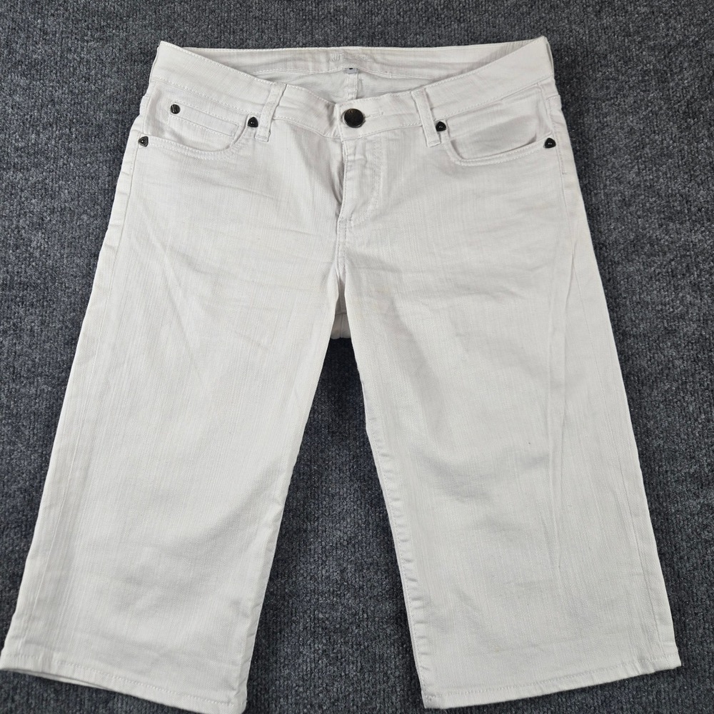 Kut from the Kloth Bermuda Shorts Womens 8 White Denim Mid Rise - Picture 1 of 14
